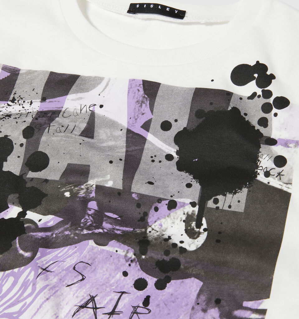 T-shirt with print - boys' short sleeve t-shirts - White | Sisley Young image number 3